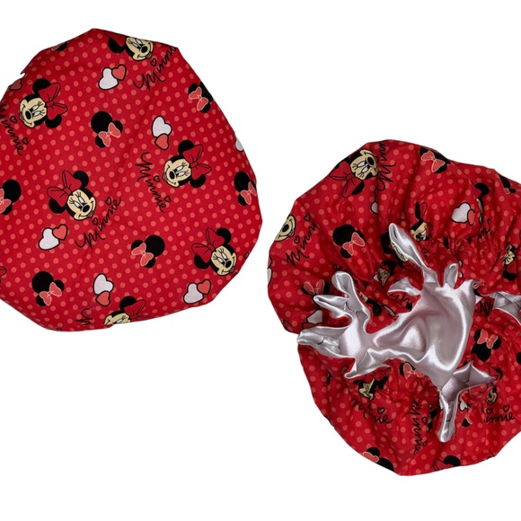 Kids Satin bonnets red size small - Picture 2 of 3